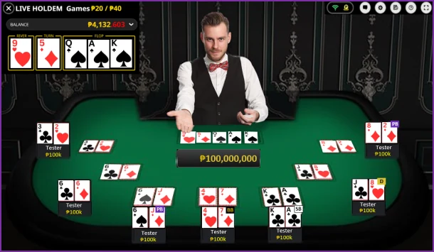 R-Live Hold'em table